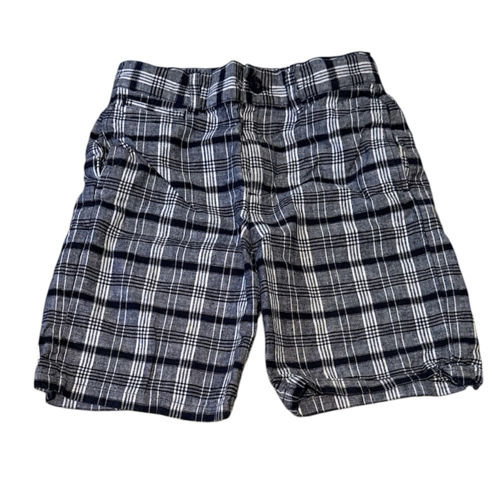 Janie and Jack Navy and White Plaid Shorts
